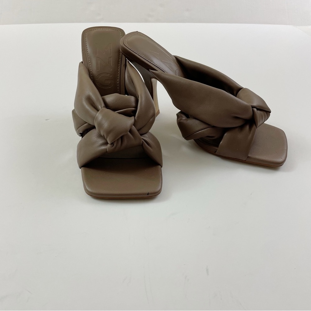 MNG Taupe Knotted Sandal Heels Women’s 6.5